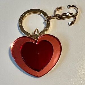Red and Gold JIMMY CHOO WOMEN HEART CHARM KEYCHAIN NEW